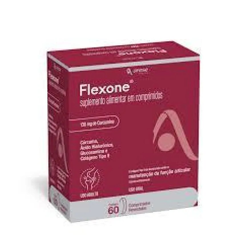 Flexone 60 Cápsulas | Colágeno Tipo Ii + Curcumina + Glucosamina + Ácido Hialurônico | Leve 60 + 16 Cáps Grátis