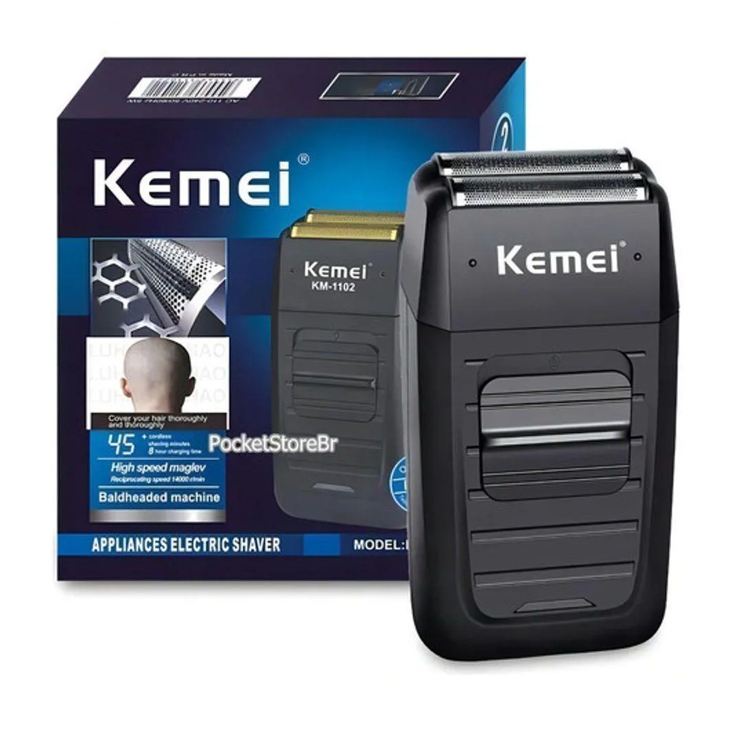 Barbeador Kemei Km-1102 Preto 110-220V