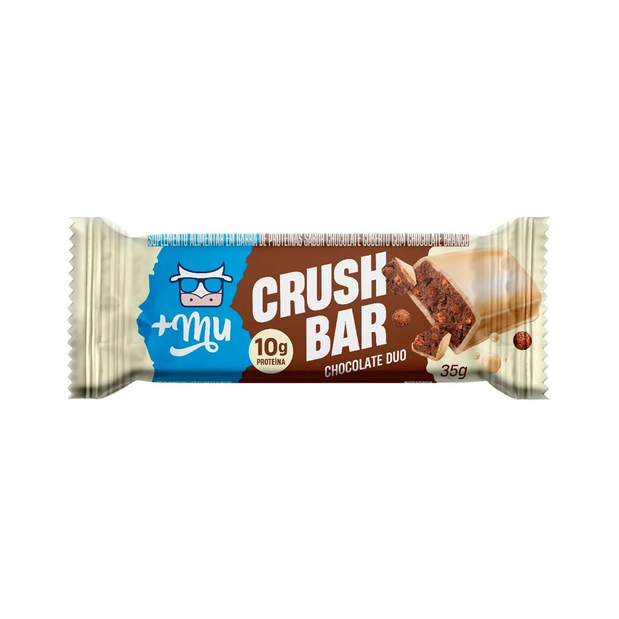 Barra de Proteína +Mu Crush Bar 2.0 Chocolate Duo 35g
