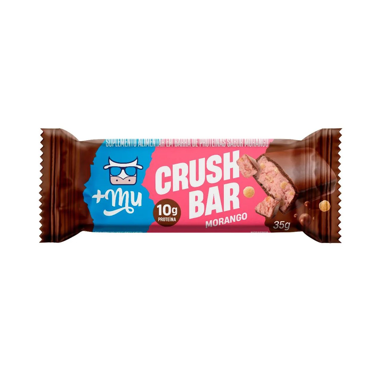 Barra de Proteína +Mu Crush Bar 2.0 Morango 35g