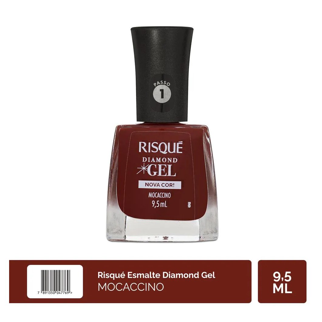 Esmalte Cremoso Risqué Diamond Gel Nova Cor! 9,5ml - Mocaccino