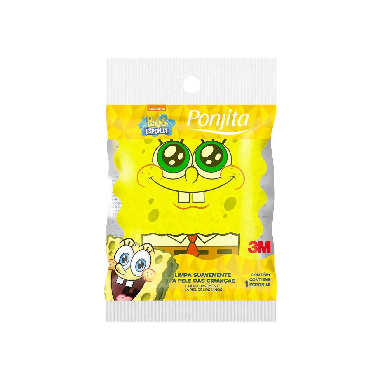 Esponja de Banho Infantil Ponjita Kids 3M do Bob Esponja com 1 unidade