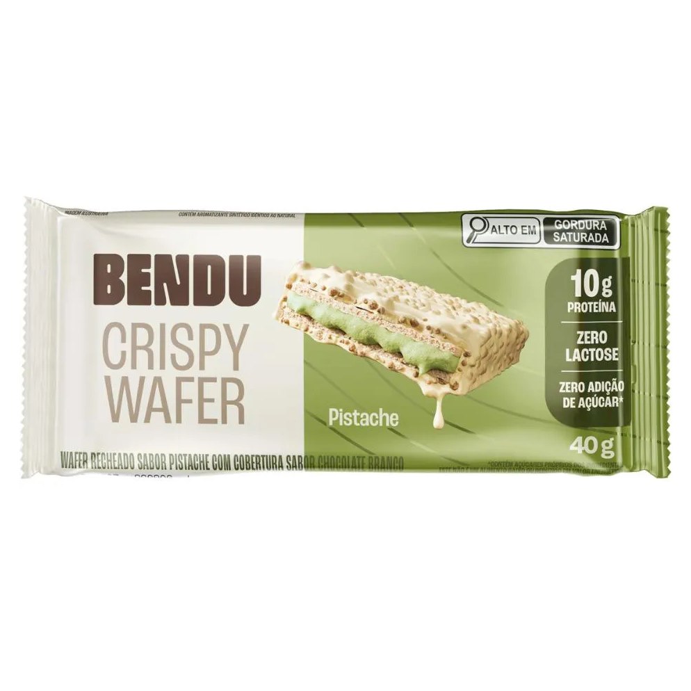 Bendu Crispy Wafer 40G - Pistache - Zero Lactose