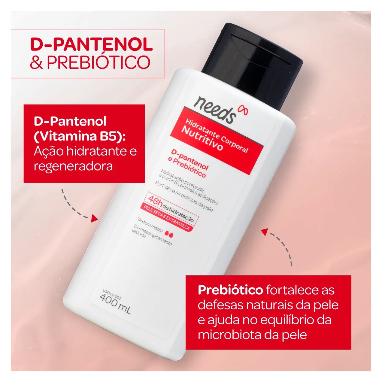 Hidratante Corporal Needs Nutritivo D-Pantenol e Prebiótico 400ml
