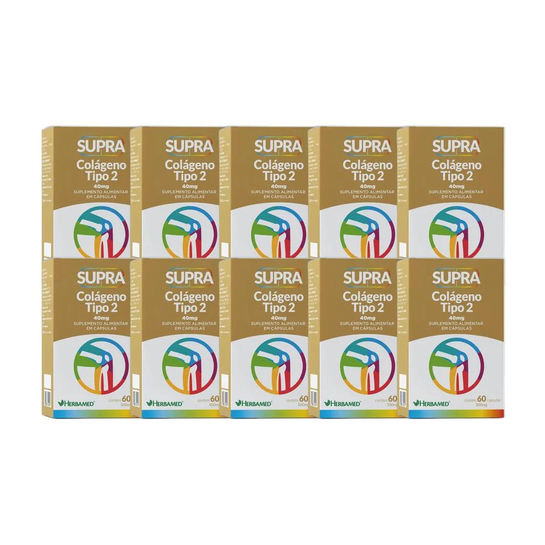 Kit 10X Vitamina Supra Colágeno Tipo Ii 40Mg 60 Cps - Herbamed