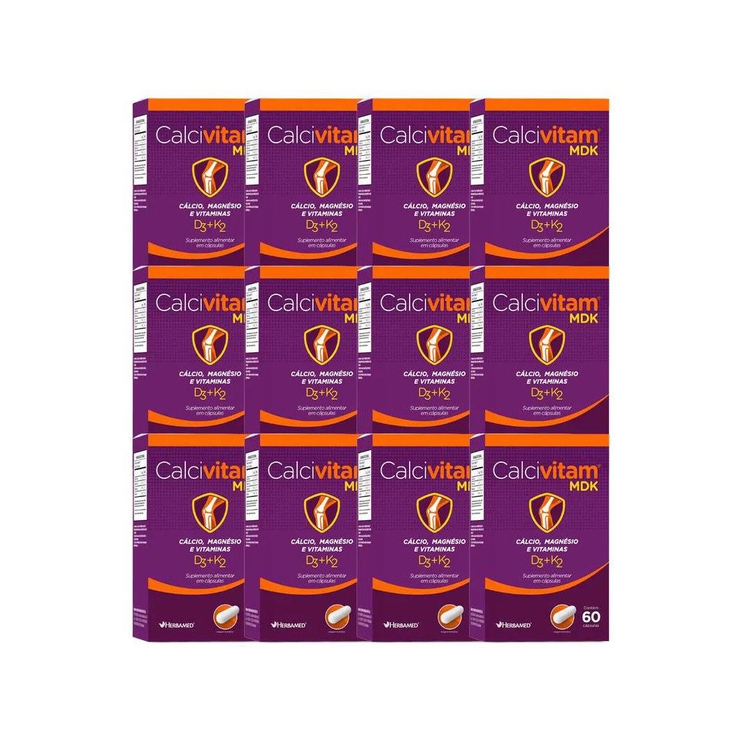 Kit 12X Vitamina Calcivitam Mdk 60 Cps - Herbamed