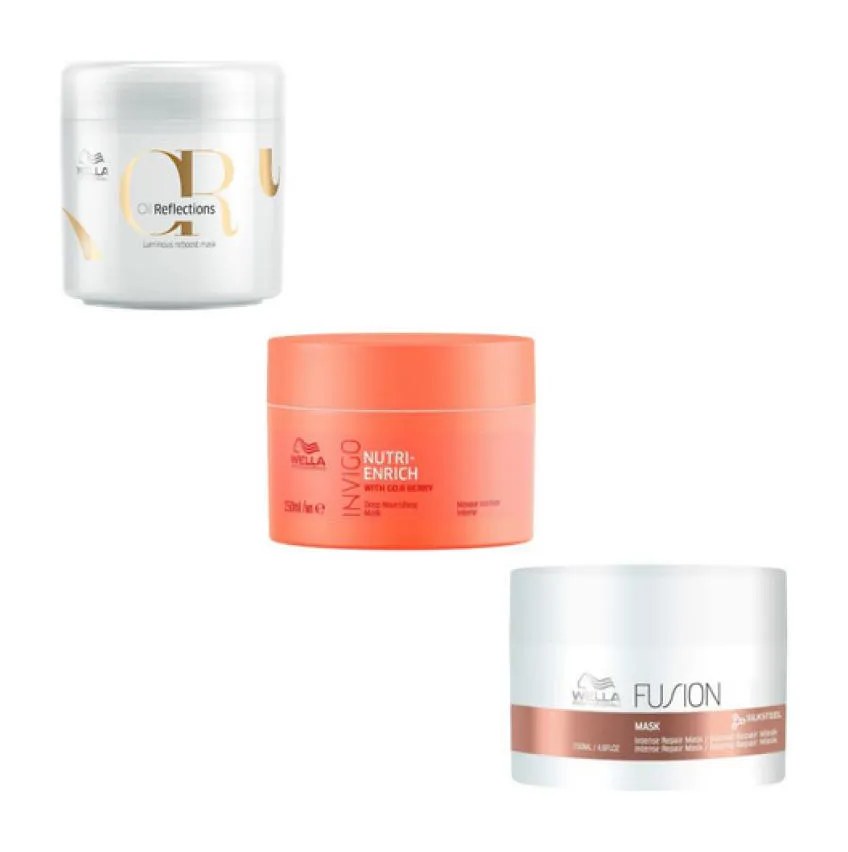 Máscara Wella Oil Reflections, Nutri Enrich e Fusion Repair 150Ml