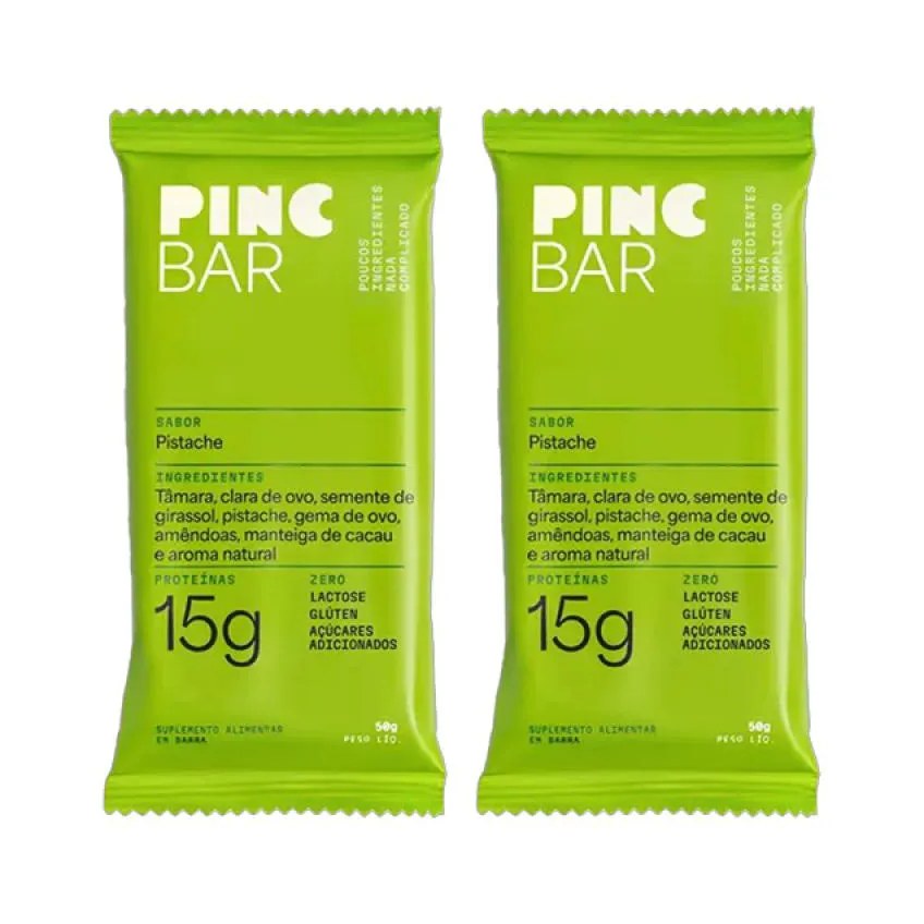 Kit 2X: Barra de Proteína Pistache sem Açúcar Pinc Bar 50G