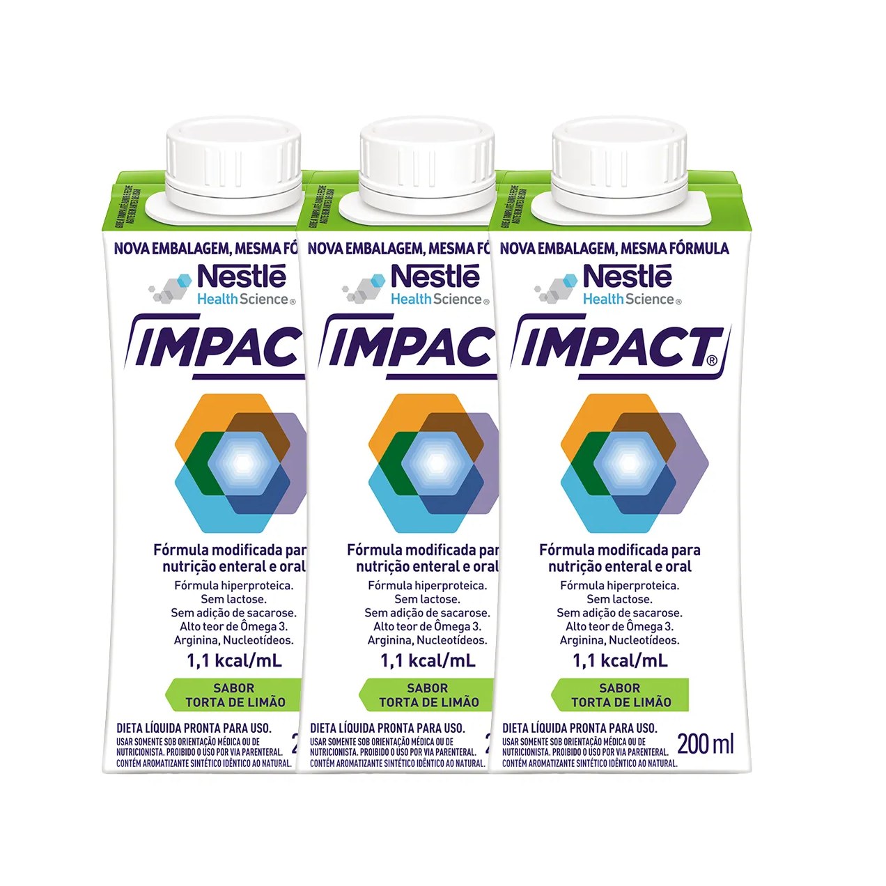 Kit Suplemento Alimentar Nestlé Impact Torta de Limão 200ml 3 unidades