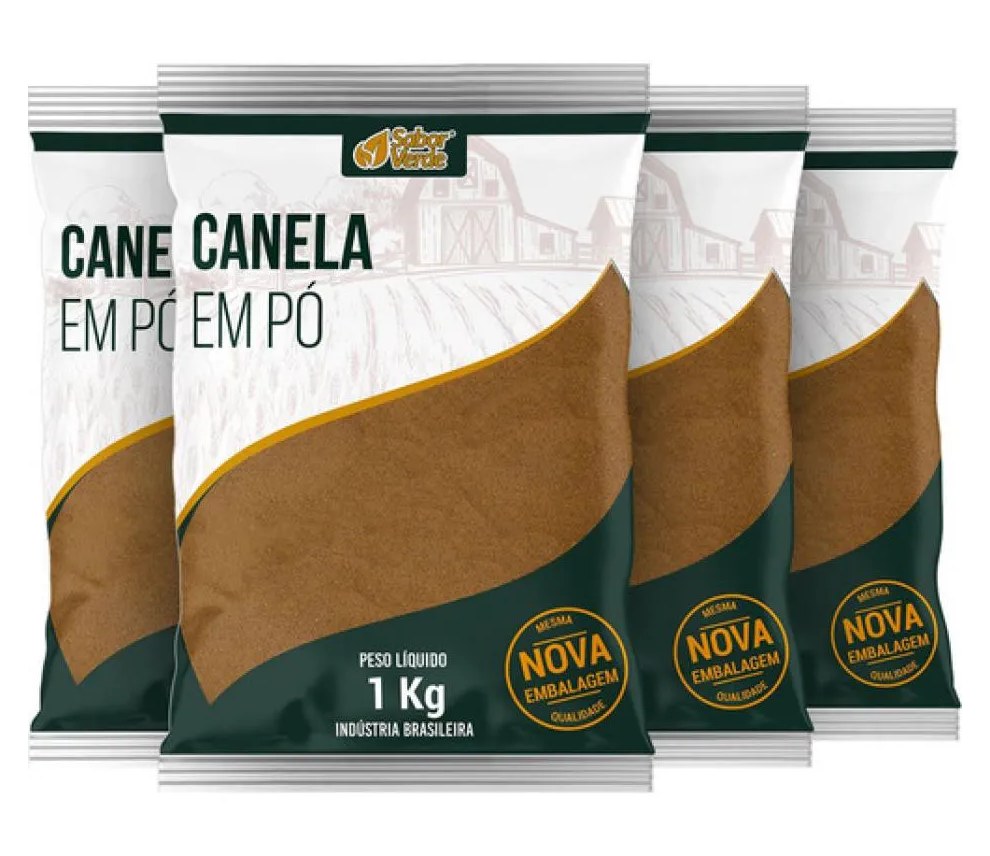 Kit 4 Canela Moida 1Kg - Sabor Verde