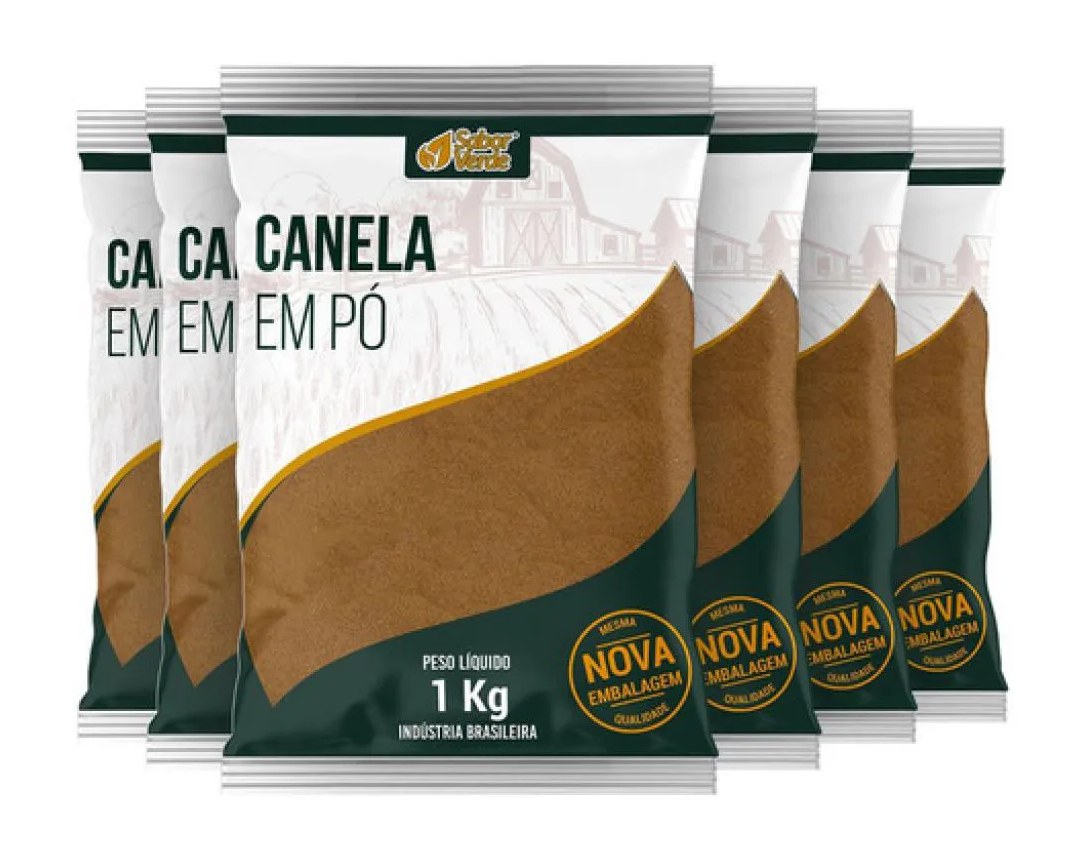 Kit 6 Canela Moida 1Kg - Sabor Verde