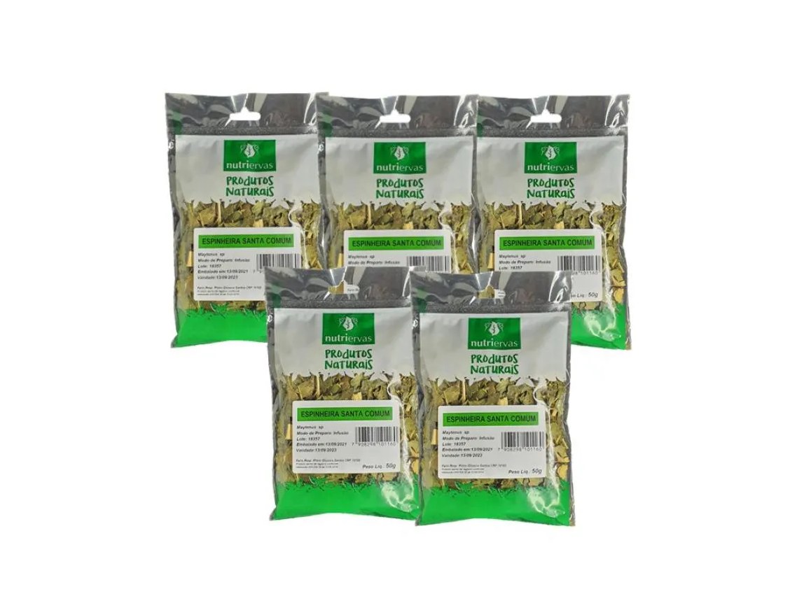 Kit 05Un Chá Nutri Ervas Espinheira Santa Maytenus 50G