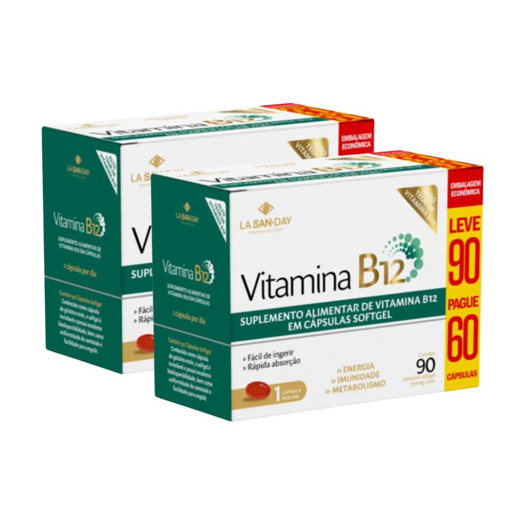 Kit 2 Suplemento Alimentar B12 - 90 Caps - La San-Day