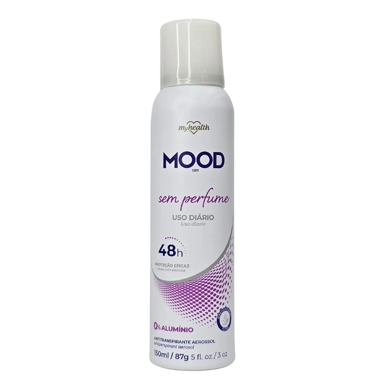 Desodorante Antitranspirante Aerossol sem Alumínio sem Perfume Mood Care My Health 150Ml / 87G