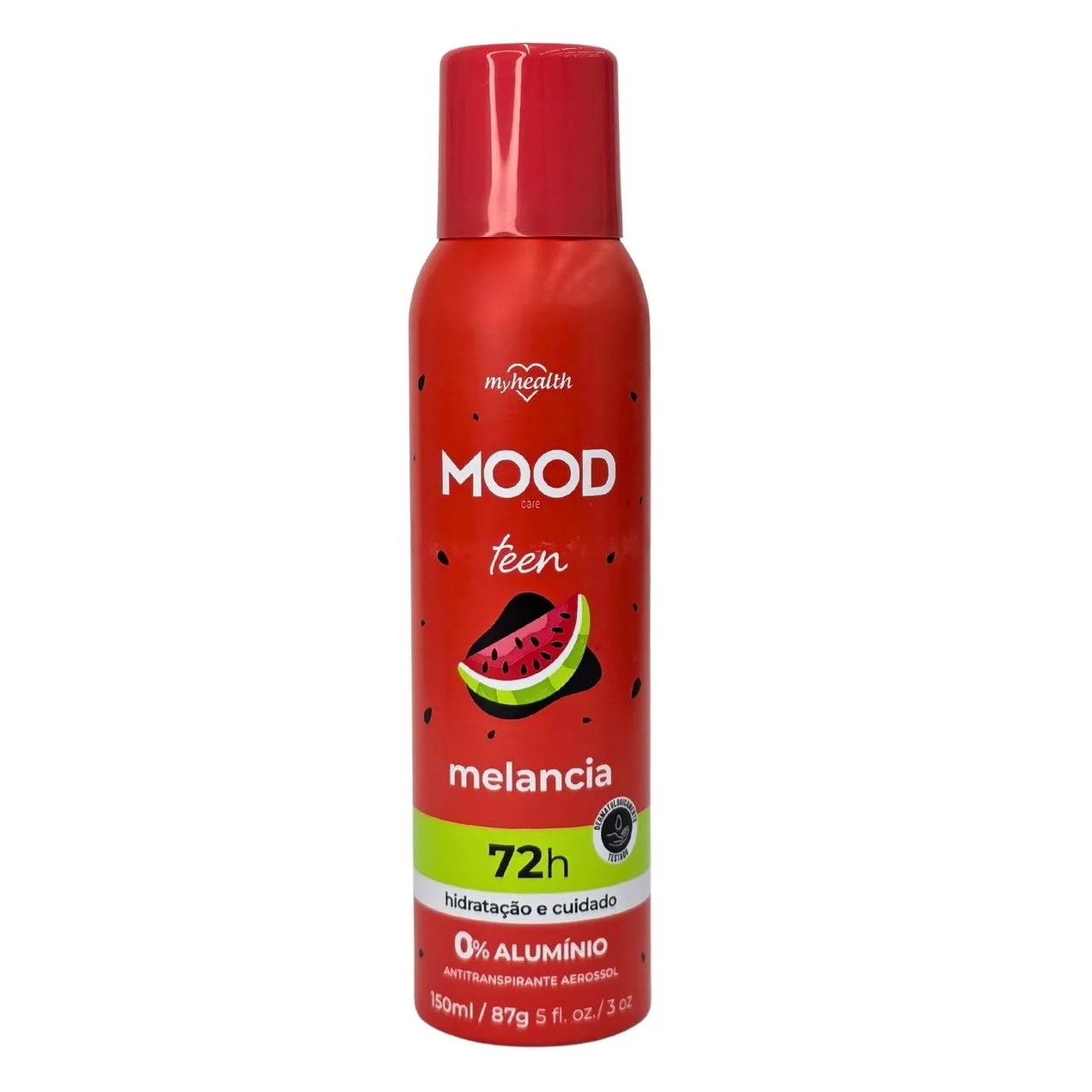 Desodorante Antitranspirante Aerossol sem Alumínio Teen Melancia Mood Care My Health 150Ml / 87G