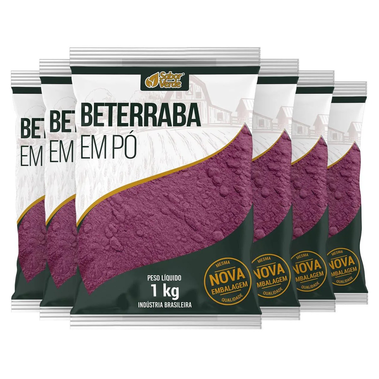 Kit 6 Beterraba em Po 1Kg - Sabor Verde