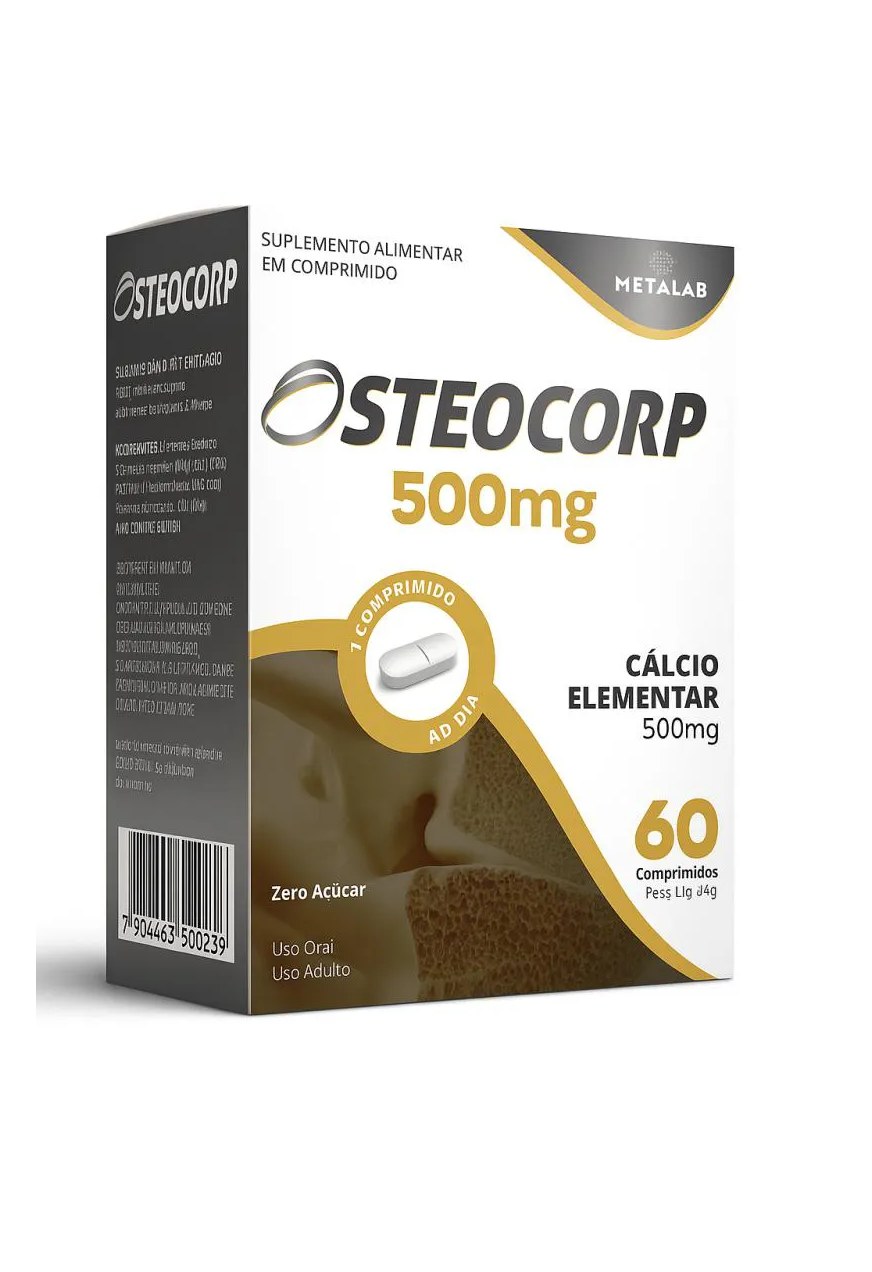 Osteocorp Carbonato de Cálcio 500 Mg C/60 comprimidos