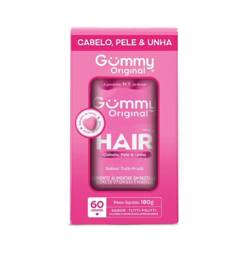 Gummy Hair Suplemento Alimentar Tutti Frutti 60Cps