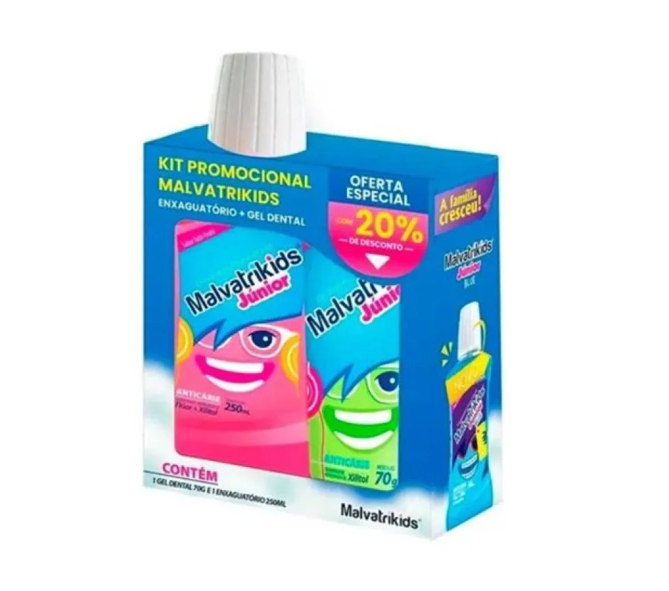 Kit Malvatrikids Júnior + Enxaguatório Anticárie 250Ml