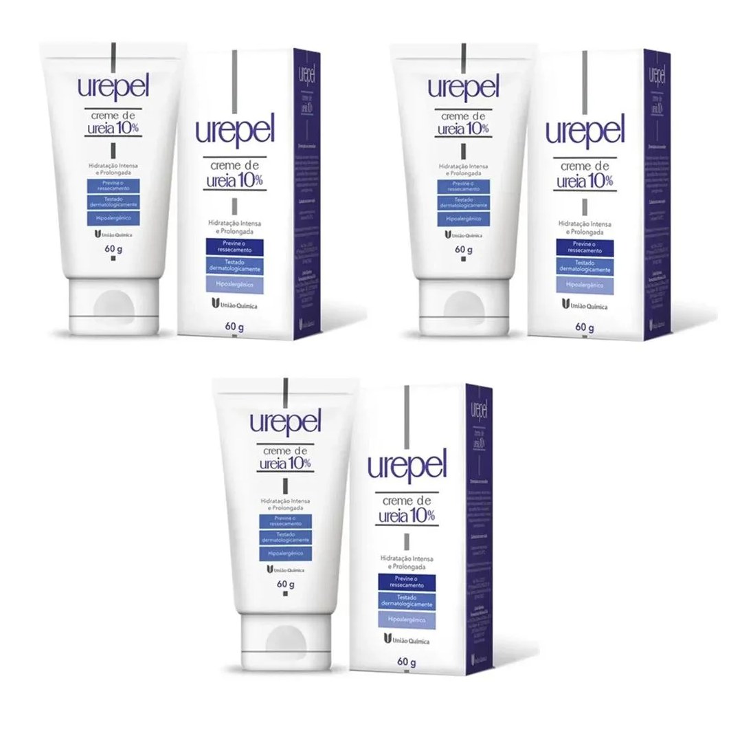 Kit 3 Creme de Ureia Urepel 10% 60g - União Química