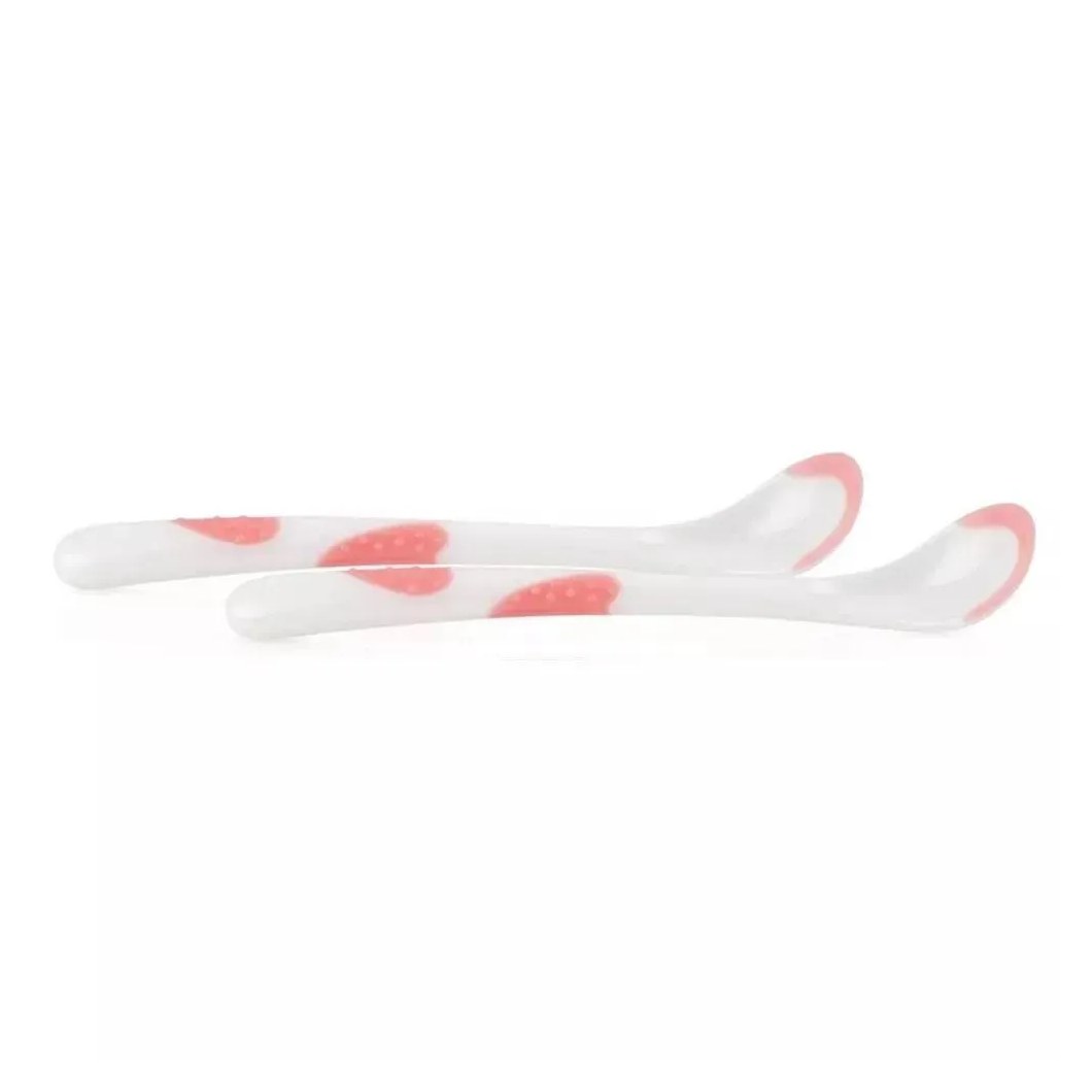 Colheres Termo Sensíveis Rosa C/2 Nuby