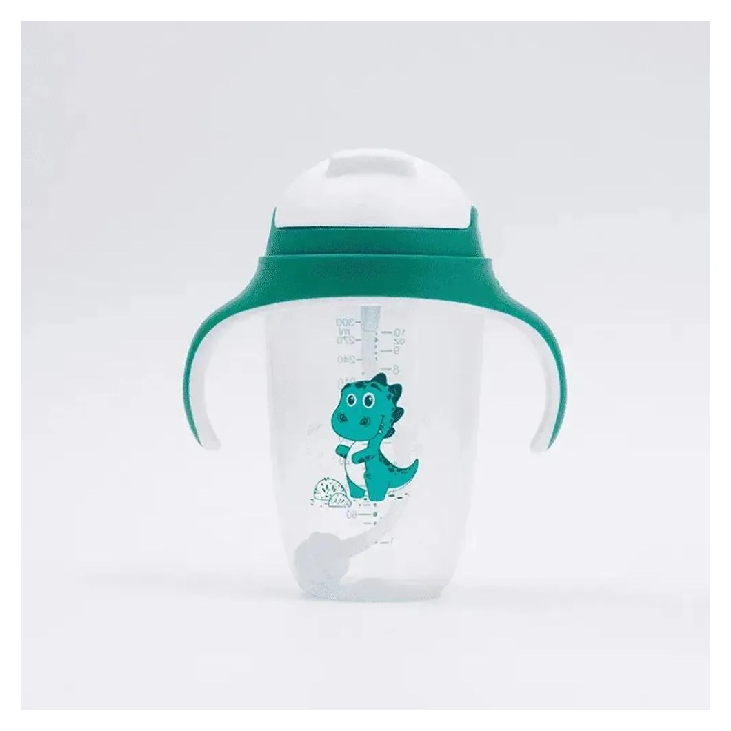 Copo de Treinamento com Canudo 300Ml +6M Verde Petit Piá