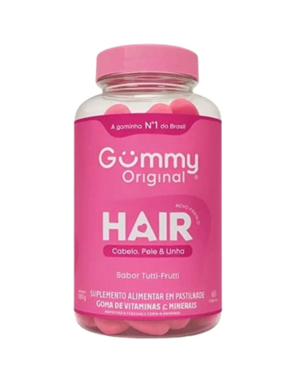 Gummy Hair Original C/60 Gomas Sabor Tutti Frutti