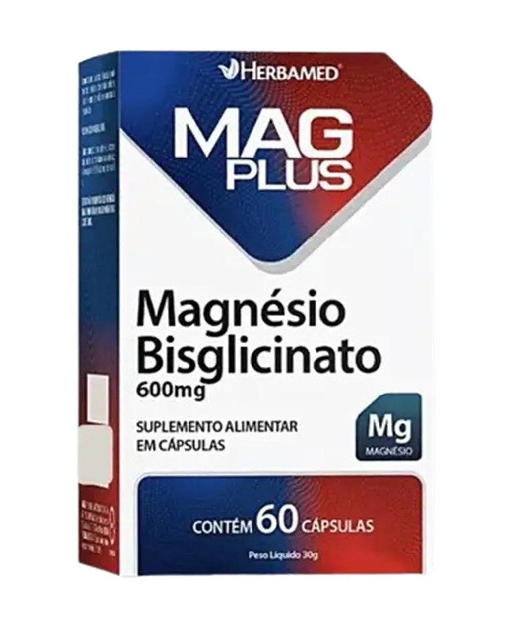 Mag Plus Magnésio Bisglicinato 600Mg 60 Cáps - Herbamed