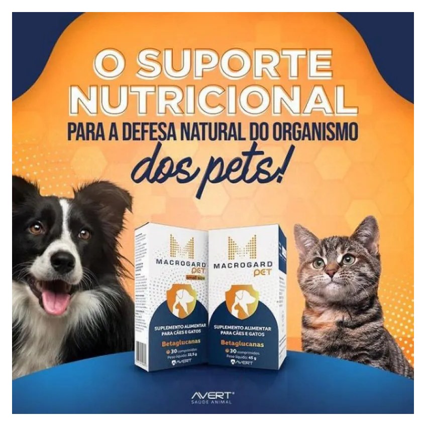 Suplemento Alimentar Macrogard Pet Small Size 30 Comprimidos para Cães e Gatos