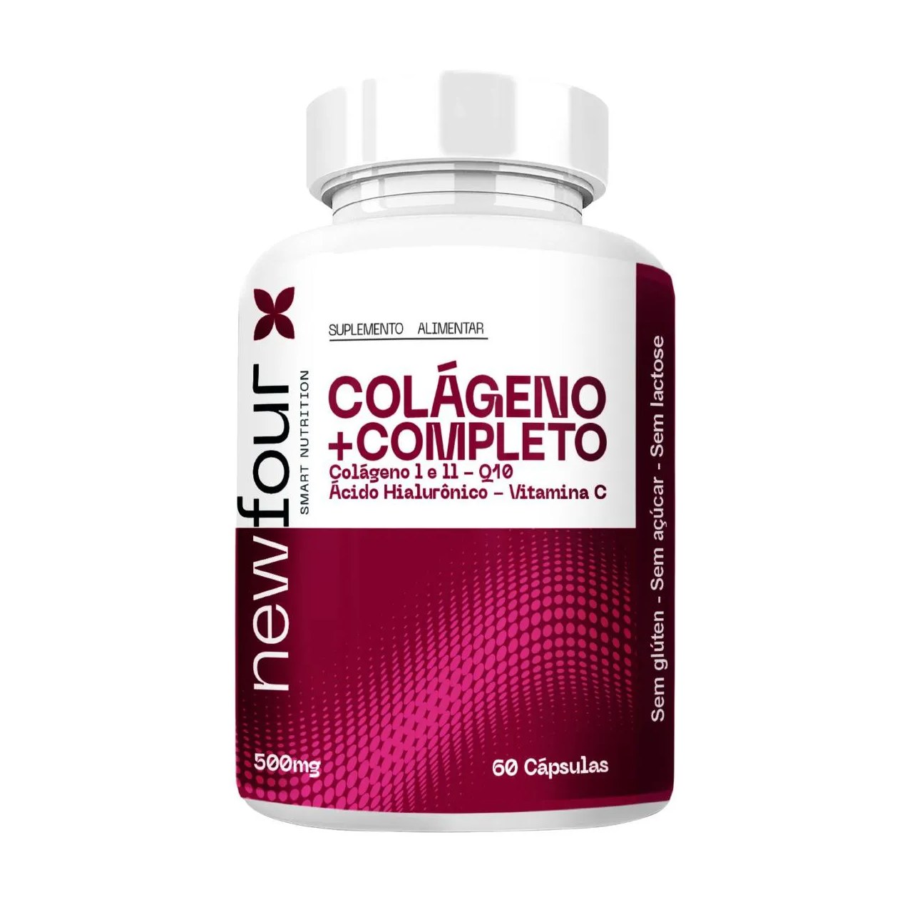 Colágeno + Completo - Colágeno I e Ii, Q10, Ácido Hialurônico, Vitamina C 60 cápsulas