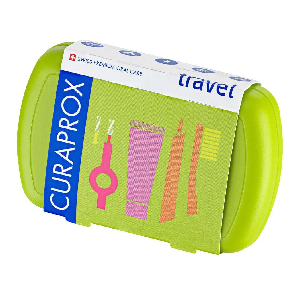 Curaprox Escova de Viagem Kit – Escova de Dentes + Minicreme Dental + Escova Interdental + Caixa
