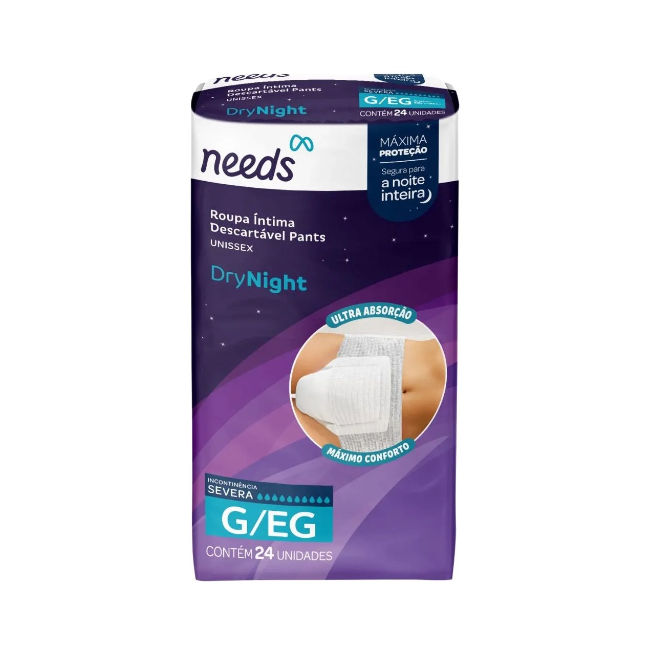 Fralda Calça Geriátrica Needs DryNight G/EG 24 unidades