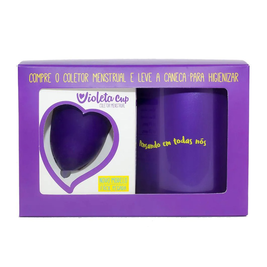 Kit Violeta Cup - Coletor Tipo a Violeta + Caneca Higienizador
