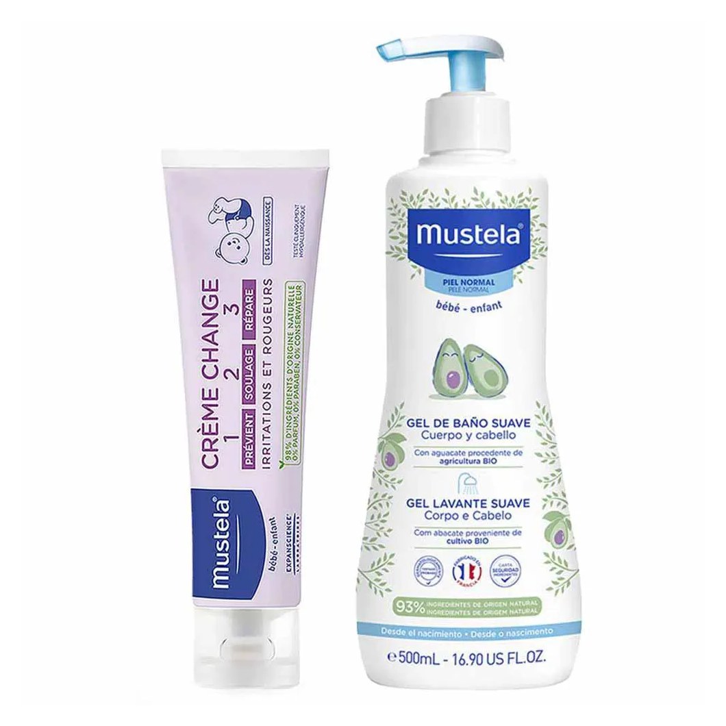 Mustela Bebê Kit - Creme Preventivo de Assaduras + Gel Lavante Corpo e Cabelo