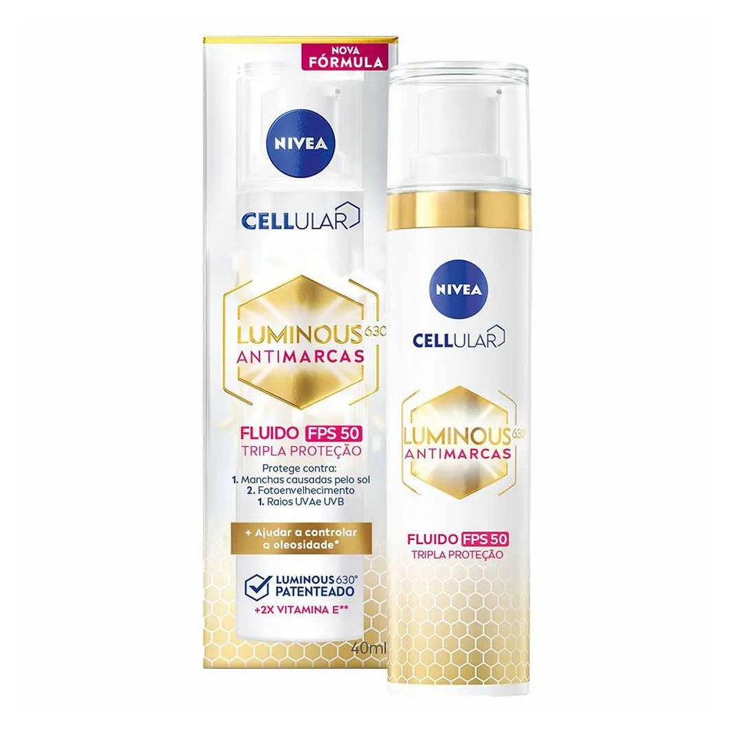 Nivea Fluido Facial Protetor Cellular Luminous 630 Fps 50 40ml