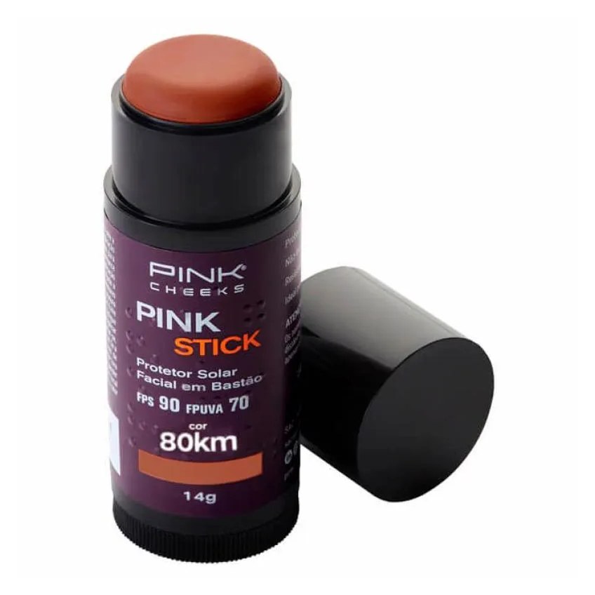 Protetor Solar Facial com Cor Pink Stick Fps90 80km