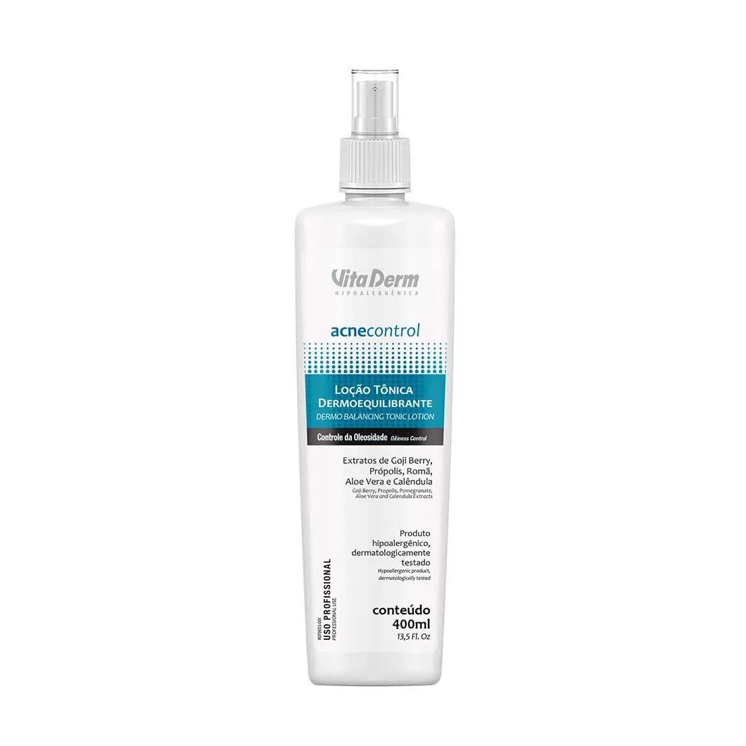 Loção Tônica Dermoequilibrante Vita Derm – Acne Control Profissional 400ml