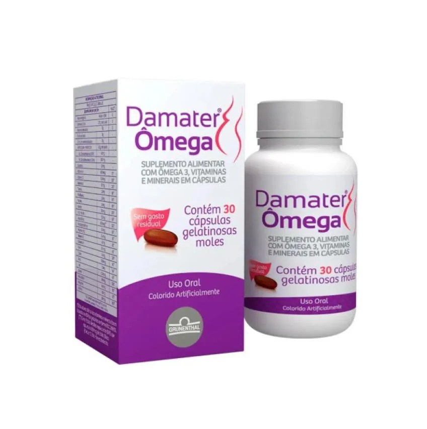 Damate.r Ômega Suplemento Alimentar 30Caps