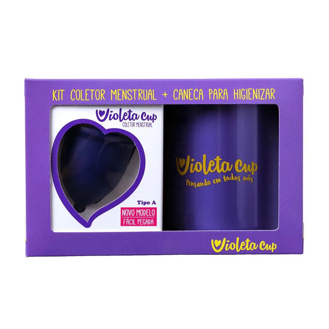 Violeta Cup Coletor Menstrual Kit Sport Tipo B + Caneca