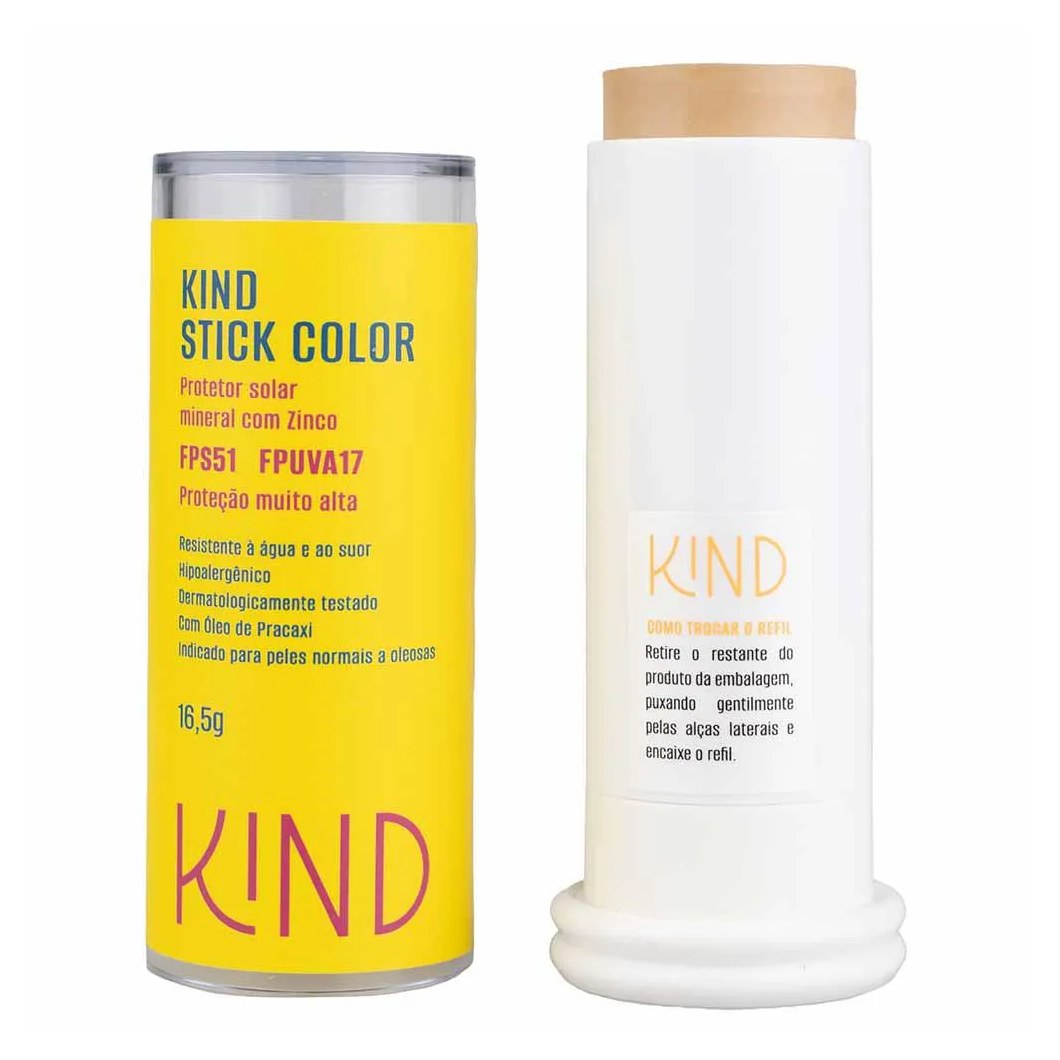 Proteção Solar Facial Kind Beauty Stick Color Fps 51 e Fpuva 17 K50
