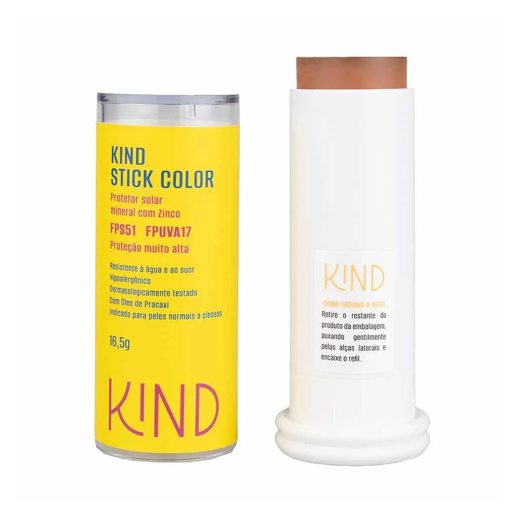 Proteção Solar Facial Kind Beauty Stick Color Fps 51 e Fpuva 17 K140