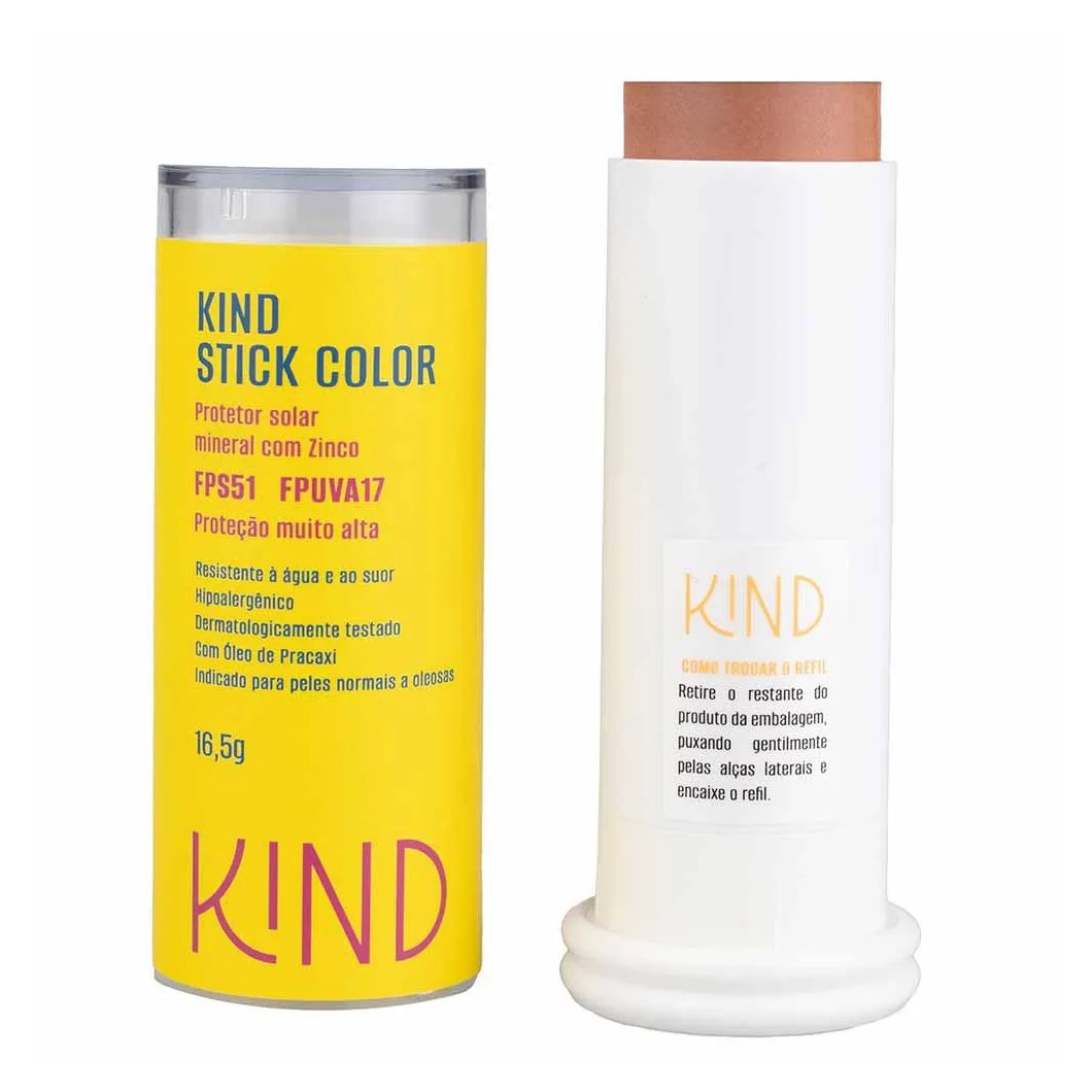Proteção Solar Facial Kind Beauty Stick Color Fps 51 e Fpuva 17 K150