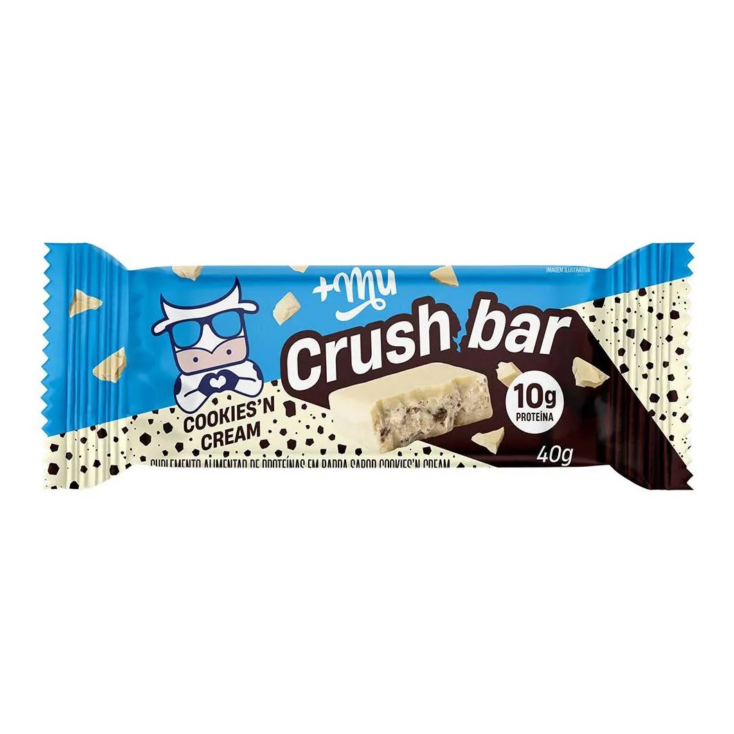 Barrinha de Proteína Crushbar +Mu Cookies'N Cream 12un