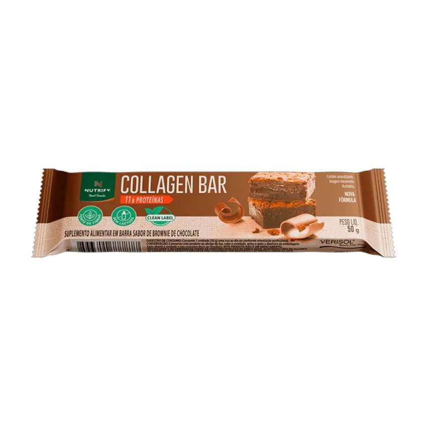 Barra de Proteína Collagen Bar Brownie de Chocolate Nutrify 50G