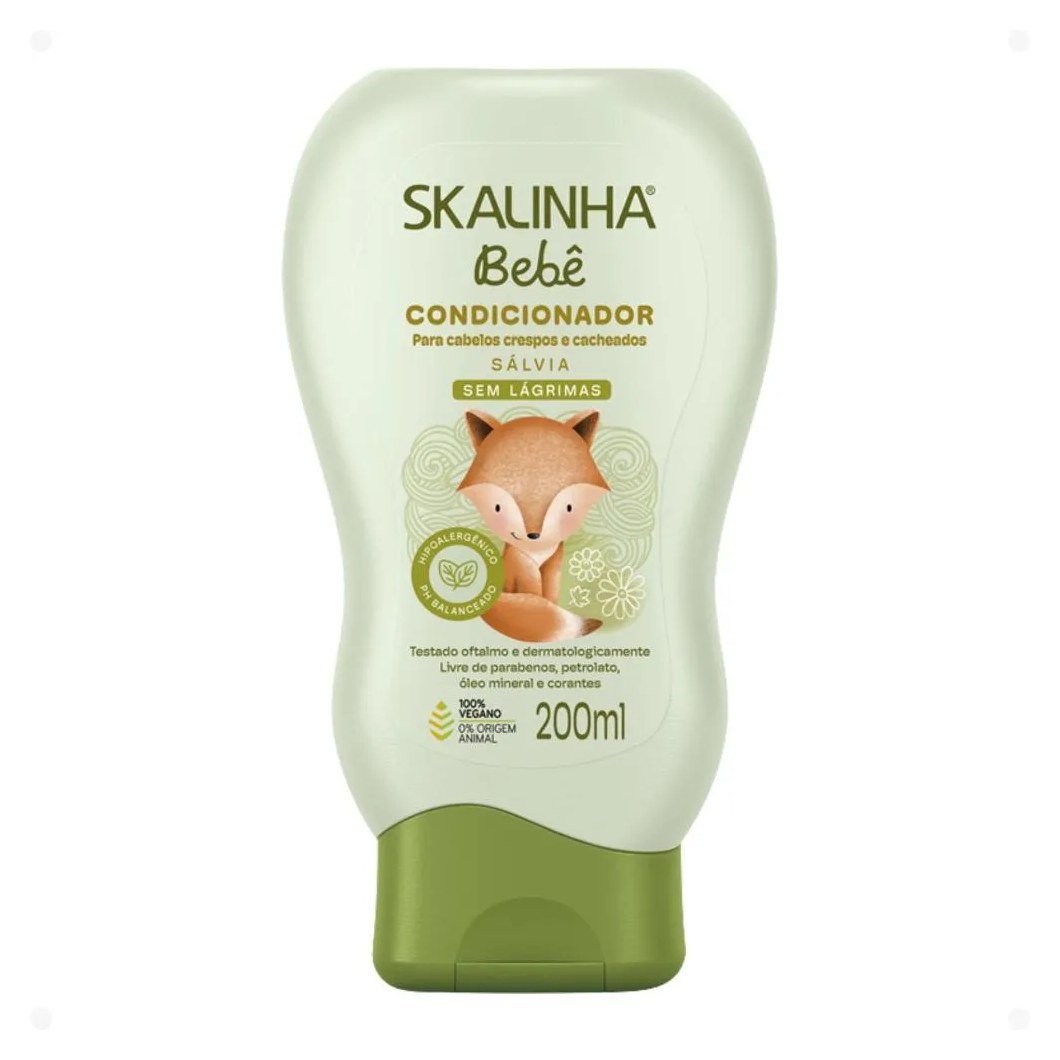 Condicionador Skalinha Bebê com Sálvia para Cabelos Crespos e Cacheados 200ml