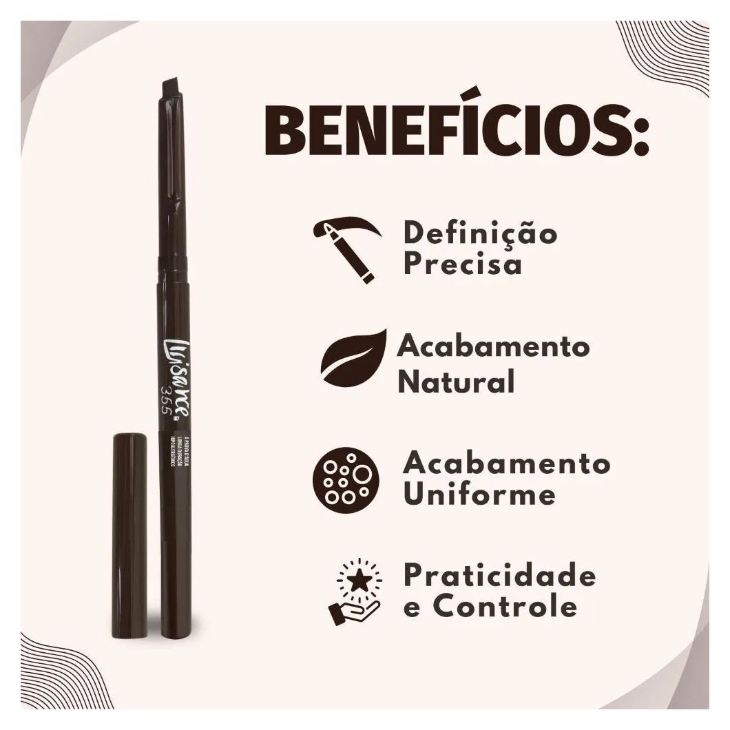 Lápis Retrátil para Sobrancelha Luisance 365 Castanho Claro Hipoalergênico L5218
