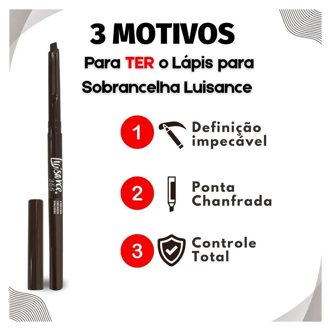 Lápis Retrátil para Sobrancelha Luisance 365 Castanho Claro Hipoalergênico L5218