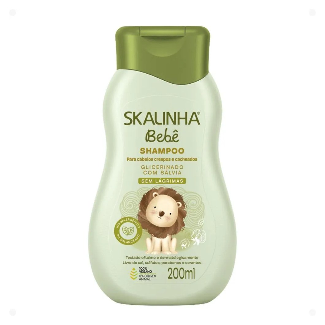 Shampoo Skalinha Bebê Glicerinado com Sálvia para Cabelos Crespos e Cacheados 200ml