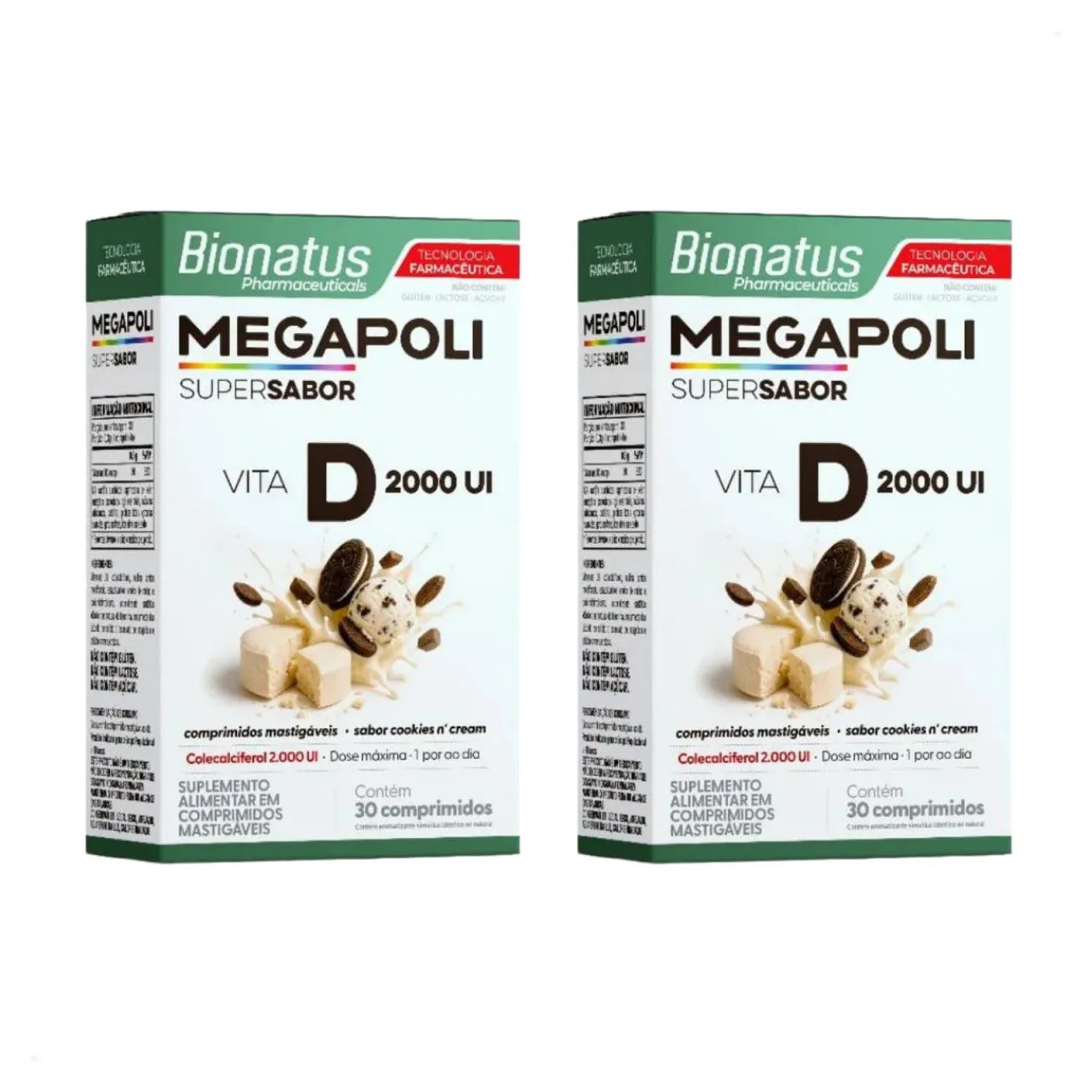 Kit 2 - Vitamina D3 2000Ui Megapoli 30 comprimidos Bionatus