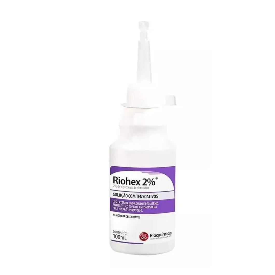 Riohex Clorexidina 2% Solução C/Tensoat Rioquímica - 100 Ml